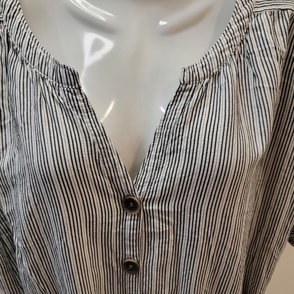 Sanctuary Striped Black and White Button Down Ellis Shirt Dress, Size M - Picture 6 of 12